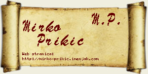 Mirko Prikić vizit kartica